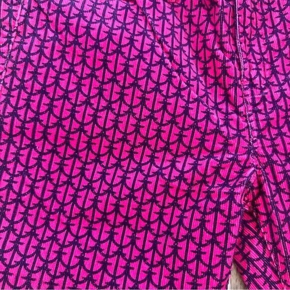 Vineyard Vines Pants‎ Womens Sz.10 Pink Corduroy 5-Pocket Anchor Print Ankle - Picture 2 of 9